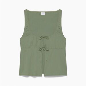 Aritzia Sunday Best Olive Green tie front Tank